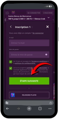 Finaliser l’inscription et confirmer les informations du compte sur Android