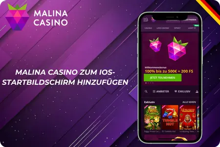 Malina casino mobile App ios zum Startbildschirm hinzufügen