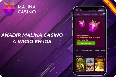 Agrega la Malina casino App a tu pantalla de inicio en iOS
