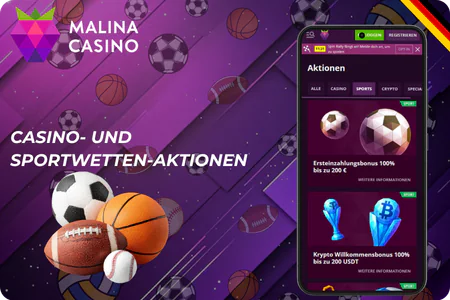 Malina Sportwetten-Aktionen im Casino
