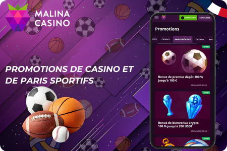 Promotions et paris sportifs au casino Malina