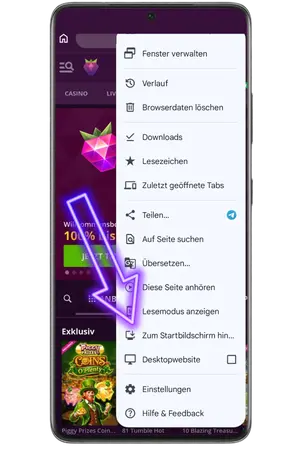Um die Malina casino mobile App hinzuzufügen, tippen Sie auf „Zum Start“