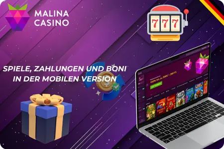 Spiele, Zahlungen und Boni in der Malina casino Mobile App