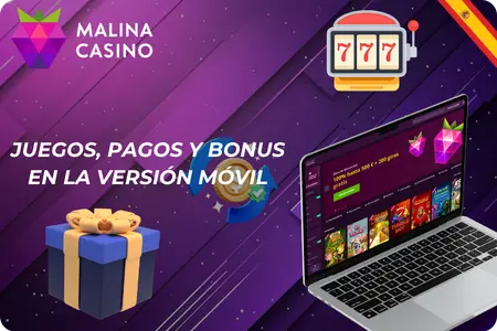 Juegos, pagos y bonos en la Malina casino Application