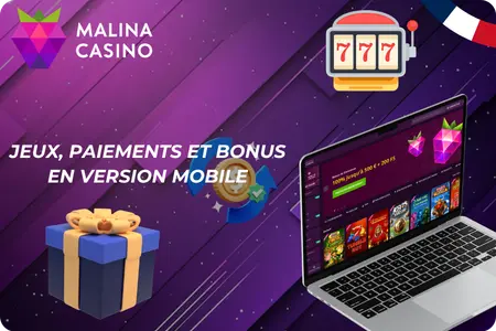 Jeux, paiements et bonus sur la Malina casino Application