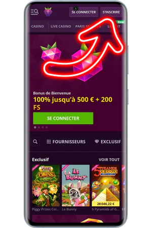 Site officiel et bouton d'inscription