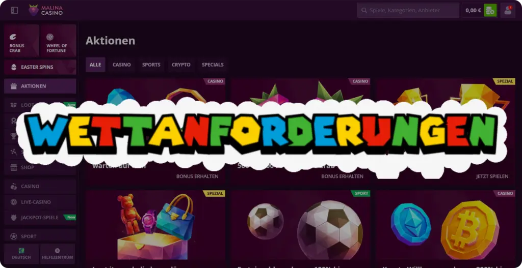 Umsatzbedingungen Konditionen Boni Malina