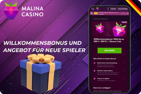 Malina Casino Willkommenspaket