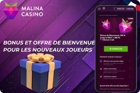 Offre de bienvenue du casino Malina