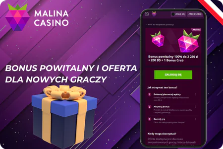 Pakiet powitalny kasyna Malina