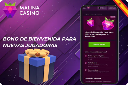 Paquete de bonus Malina Casino