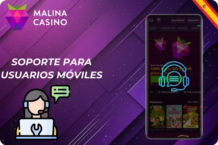 Soporte para usuarios móviles en la Malina casino App