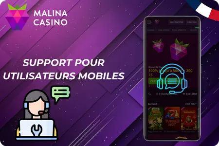 Support mobile pour la Malina casino Mobile